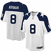 Nike Men & Women & Youth Cowboys #8 Troy Aikman Thanksgiving White Team Color Game Jersey,baseball caps,new era cap wholesale,wholesale hats